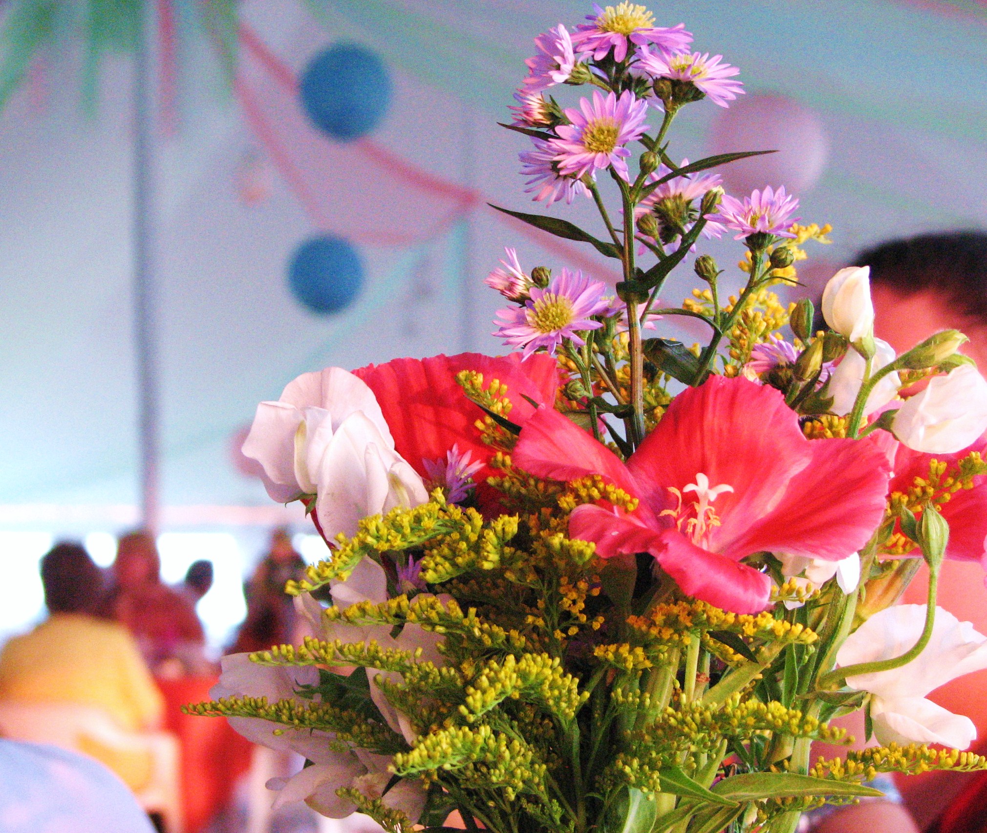Flower Centerpieces- Hamstead Acres, North Carolina A flower arrangement at an event at Hamstead Acres